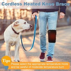 Black Heated Knee Brace Cordless Heating Pad 3000mAh Battery Wrap 1 PCS