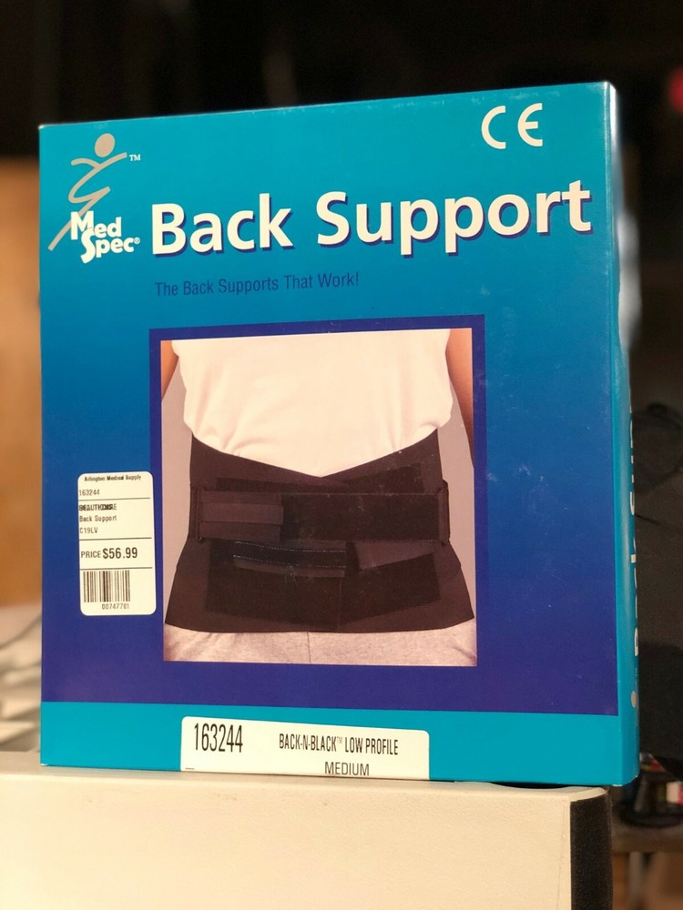 Med Spec Back-n-Black Low Profile Back Support – Black – All Sizes
