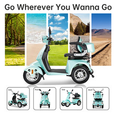 Heavy Duty 4-Wheel Mobility Scooter 31 Miles 3-Speed 800W 500lb Capacity Seniors