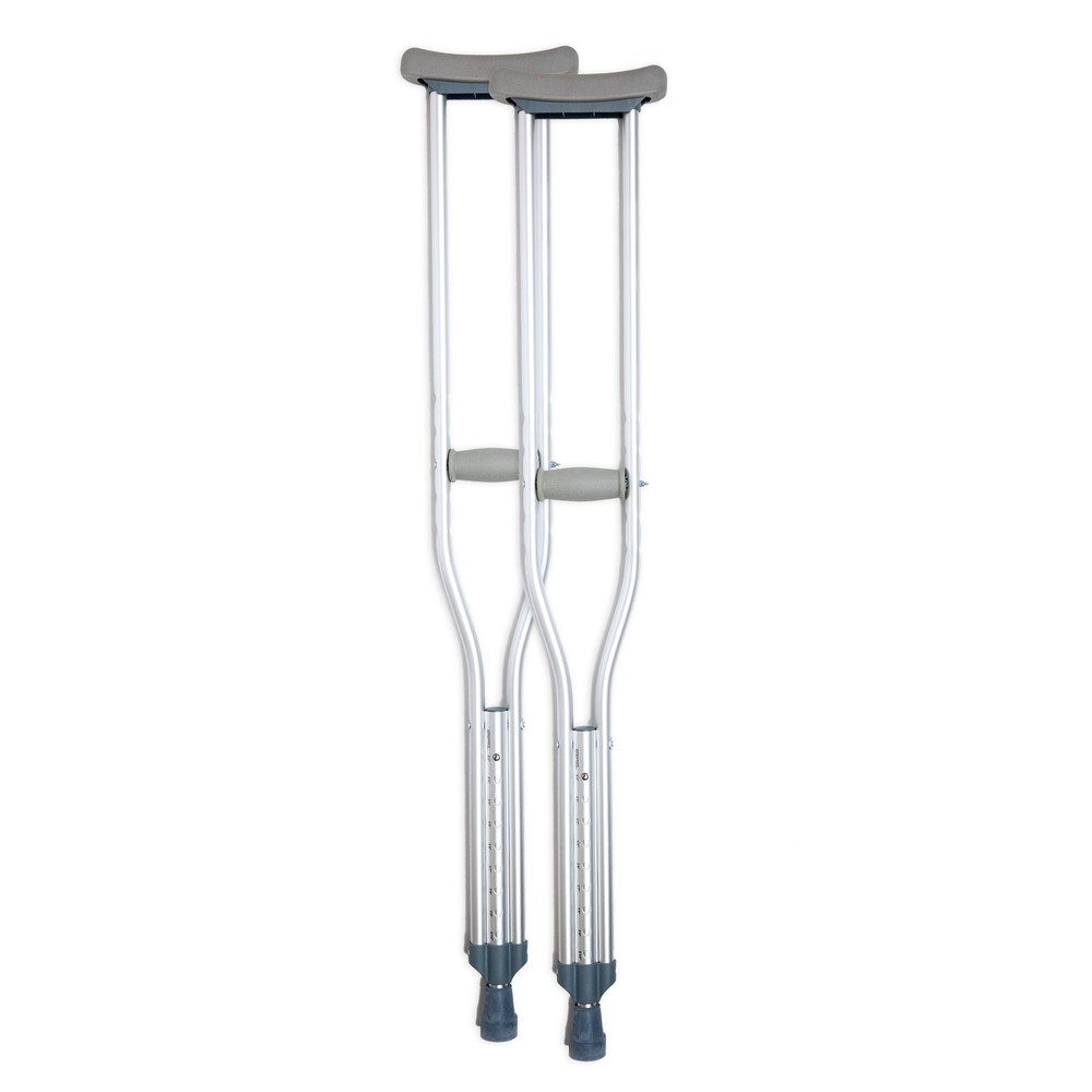 BodyMed Aluminum Crutches, Adult – Pair of Lightweight, Height Adjustable