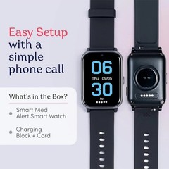 Smart Med Medical Alert Rectangular Smart Watch For Seniors | Fall Detection
