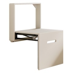 Wall Mounted Folding Stool Space Saving Entryway Stool Shower Seat Chairs White