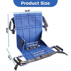 Heavy-Duty Wheelchair Transfer Pad, 260 lbs Capacity, 8 Handles, Oxford Fabric –