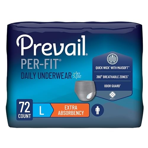 Prevail Per-Fit Men’s Underwear Large 72 Count Extra Absorbency