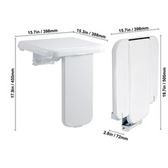 Uimoso Wall-Mounted Folding ABS Shower Seat, 15.7“ x 16.7“, Supports 440 lbs