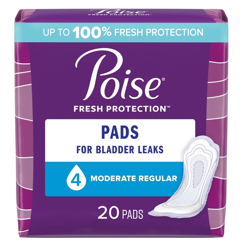 Depend Poise Moderate Pads Regular Length 101″ CA of 120