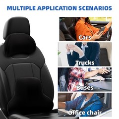 Comfortable Memory Foam Lumbar Cushion Back Support and Neck Pillow Headrest Kit