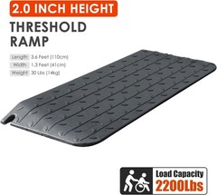 1″ 4″ Rise Height Heavy-Duty Rubber Threshold Ramps Cuttable Entrance Doorway