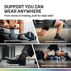 Adjustable Foot & Ankle Brace Socks – 2 Pack Compression Sleeves for Sprains, Pl