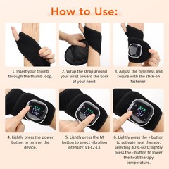 Cordless Hand Wrist Massager Pain Relief with 5 Heating Levels 3 Vibration Modes