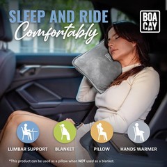 BOACAY Soft & Warm Travel Blanket for Airplane & Car – Long Single, Gray