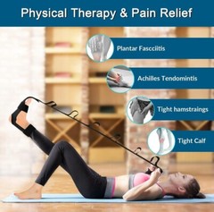 Foot and Calf Stretcher Strap For Plantar Fasciitis, Yoga, and Fitness