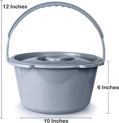 McKesson Commode Replacement Bucket with Handle and Lid, Gray, 1 ct | 7.5 qt