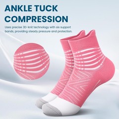3-Pack Women’s Compression Ankle Socks – Cushioned Relief for Plantar Fasciitis