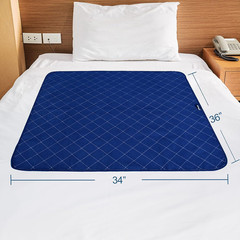 2-Pack Waterproof Bed Pads 34x36in Washable Absorbent Reusable Navy Blue
