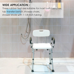 Heavy Duty Shower Chair Leg Caps 4 Pack – Replacement Rubber Feet for Bath Seat,