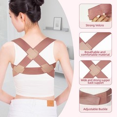 Malloraned Posture Corrector for Women,Invisible Upper Back Brace Small, Pink