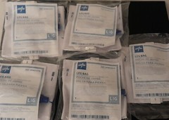 5 Medline Leg Bags Ref: DYND12578 with Twist Valve 900ml 32oz. Look!