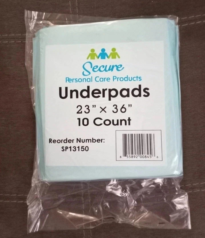 ecure Underpads 23″x36″ 7 Count Incontinence (10 pads in each)