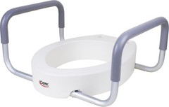 300 lbs Capacity Raised Toilet Seat with Padded Handles for Elderly Support