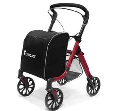 FlyingJoy Rollator Walker-4-Wheels Trolley for Elderly & Shopping Up to 300 LBS