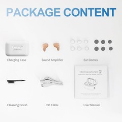 Jinghao CIC Hearing Aids for Seniors Reachargeable with Charging Case Nearly Inv