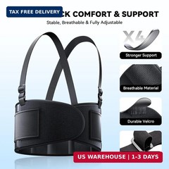 Work Back Brace for Men & Women, Adjustable Lower Back Support Belt for Sciatica