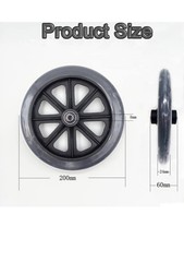 8″ x 1″ Wheelchair Caster Wheel Pair – Durable Solid Rubber & Non-Marking. Front