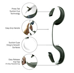 Bath Safety Suction Grip Handle Bathroom Tub Shower Toilet Hand Rail Support t21