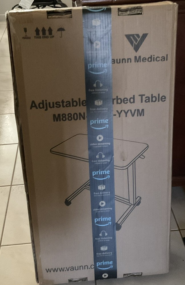 Vaunn Medical Adjustable Overbed Table with Wheels / home usePICKUP ONLY!!!!!!