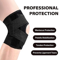 Adjustable Knee Brace Support Patella Stabilizer Pain Relief 4 Springs Men Women