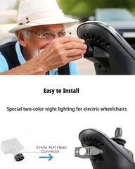 Electric Wheelchair LED Headlight, 3-Pin XLR High-Brightness Adjustable Angle