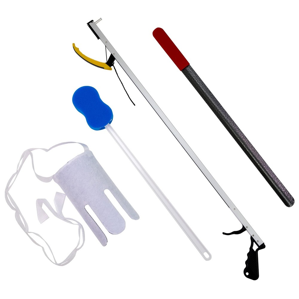 FabLife Hip Kit with 32 Inch Reacher Contoured Sponge Sock Aid Shoe Horn