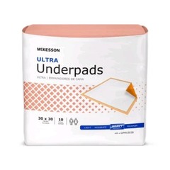 McKesson Ultra Underpads Heavy Absorbency 30 x 30 White Unisex