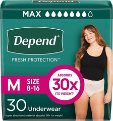 Disposable Urine Protection Adult Diapers for Women, 30 Count, Blush Color