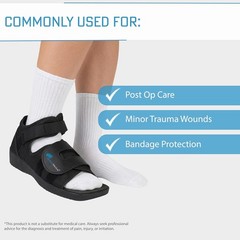 Square Toe Medical Post Op Shoe Lightweight Non-Slip Adjustable Orthopedic Large