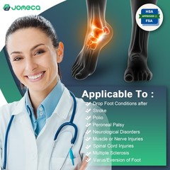 JOMECA Drop Foot Brace with Arch Support Adjustable AFO Large, Black