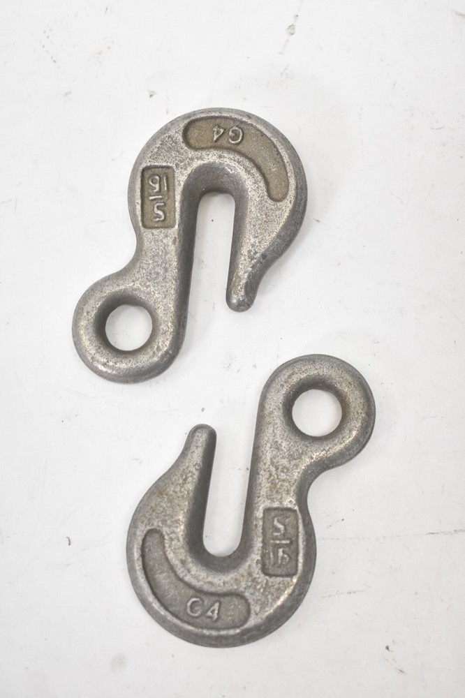 Lot of 2 Carbon Steel Eye Grab Hooks 5/16″ Marine Use G4 Replacements Units