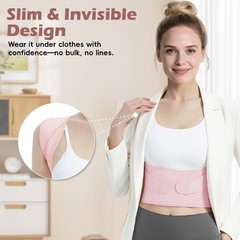 LuxuMach Posture Corrector for Women & Men, Full Back Brace Small, Pink
