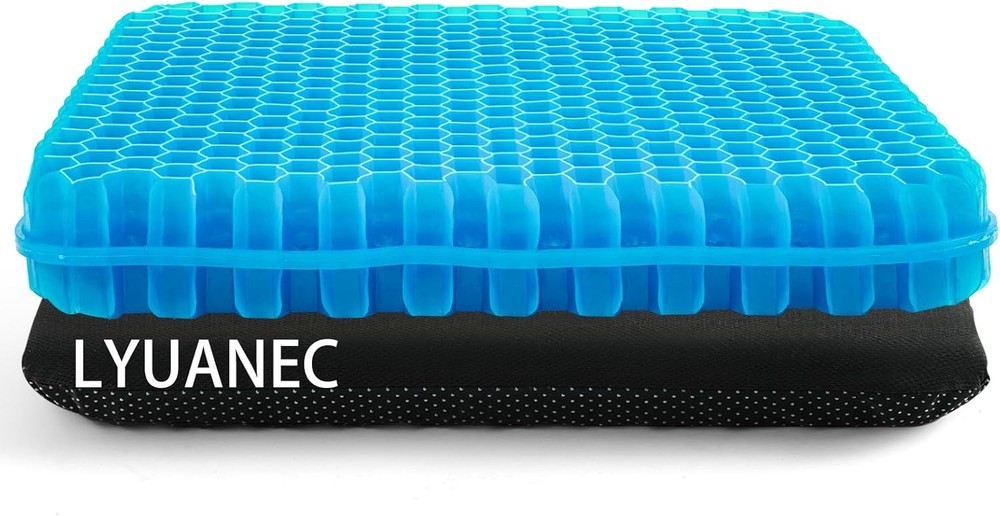 Gel Seat Cushion Long Sitting 16.5x 14.5 x 2.4in Extra Thick＆Soft Gel Cushion