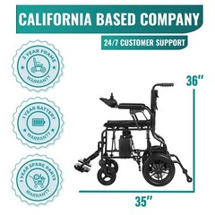 Electric Wheelchair, Foldable All Terrain Motorized Chair
