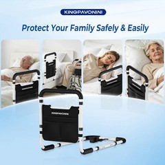 Adjustable Bed Rails for Elderly Safety – 380lbs Capacity with Ergonomic Handle