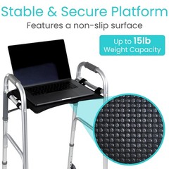 Vive Walker Tray for Folding – (w/Cup Holder) – Adult Mobility Black