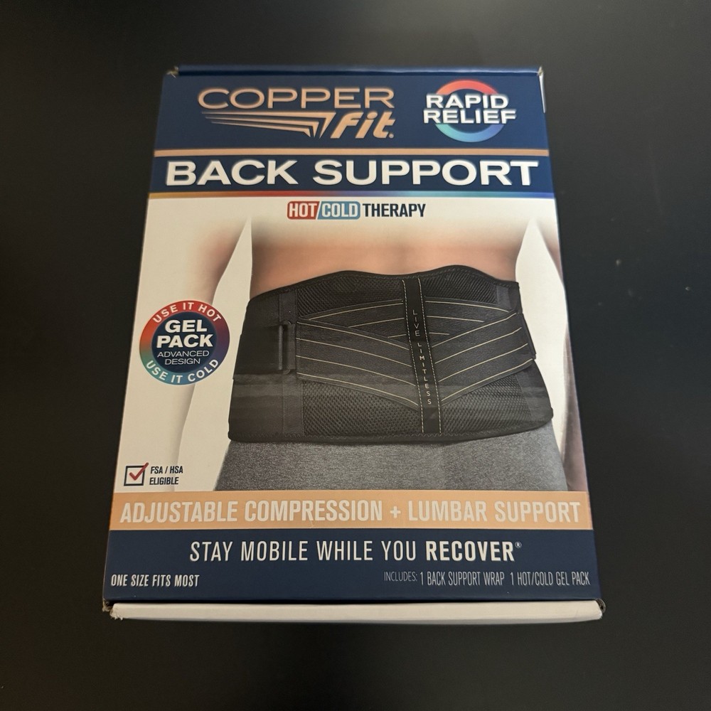 Copper Fit BACK SUPPORT Adjustable Compression+Lnmbar Support