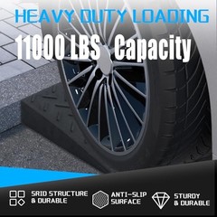 Heavy Duty Rubber Curb Ramps, 2“ Rise, 2 Pack, 11000 LBS Capacity, 2″ H