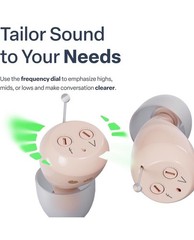 Audien Hearing Atom One CIC Rechargeable OTC Hearing Aids Pair w/ Charging Case
