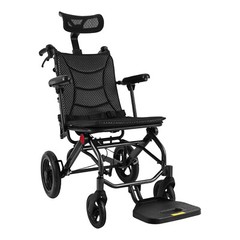 Folding Reclining Wheelchair Seniors Transport Wheelchair w/Backrest Seat 130kg