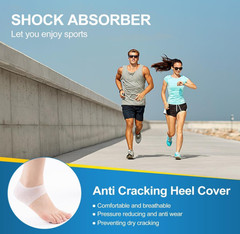 2 Pairs Silicone Heel Cups for Pain Relief – Soft Heel Protectors for Plantar Fa