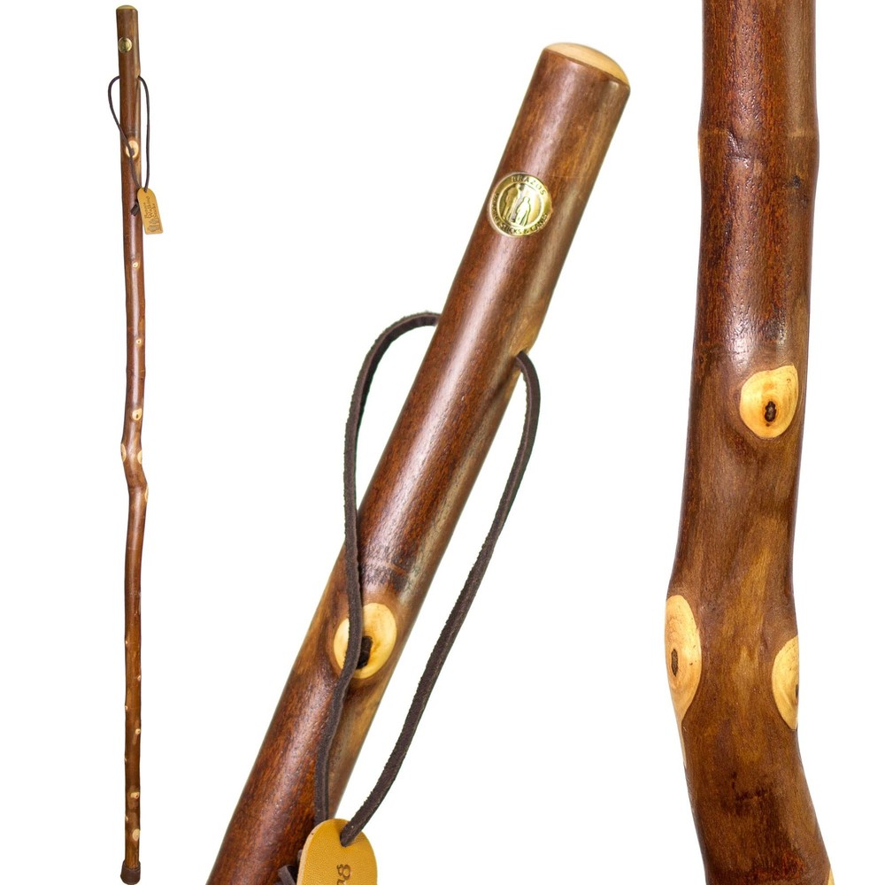 Brazos Free Form Maple Walking Stick, Handcrafted Wooden Staff, Lightweight and