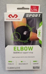 MCDAVID SPORT LARGE ELBOW COMPRESSION SLEEVE W/ SUPPORT STRAP FOR TENNIS ELBOW